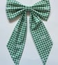 Christmas Bow Green Gingham - Medium