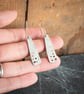 Textured Dangle Earrings Handmade from Sterling Silver - Image 6