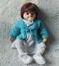 Hand Knitted Baby Jacket, Unisex Baby Cardigan, Tie-Front Baby Cardy, 0-3 Months - Image 2