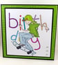 Square kids birthday card - skateboarder - Image 3