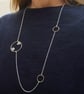 Recycled Sterling Silver Cells & 14ct Gold Filled Gold Wire Circles Necklace  - Image 6