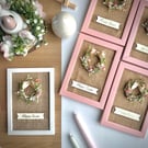 Floral wreath frame table centrepiece , 3D pink flower wall hanging