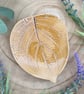 Ceramic Amber Leaf Trinket or Ring Dish