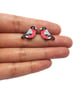 Bullfinch Stud Earrings - Handmade - Image 2