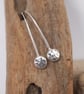 Earrings, Argentium silver pebble drop threader earrings
