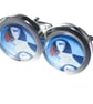Puffin cufflinks, free shipping, gift wrapped, great image, Ref 8513 - Image 1