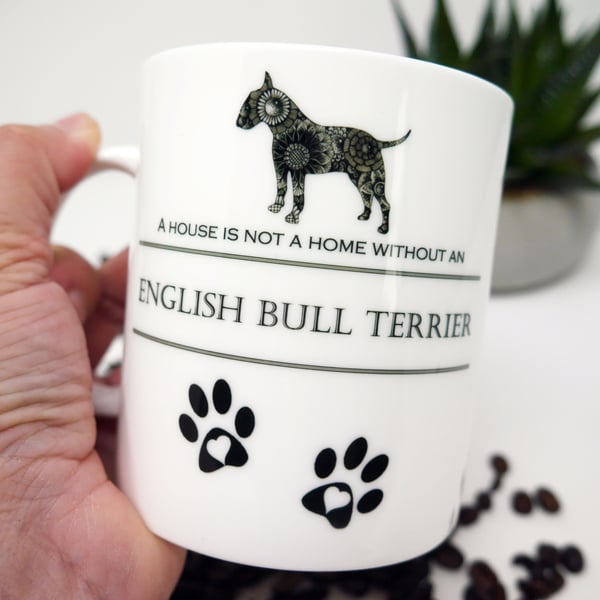 English Bull Terrier, Bull Terrier, Bull Terrier Mug, Bone China Mug, Terrier, 