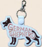 German Shepherd Keyring - Embroidered Dog Word Art Bag Charm - Image 4