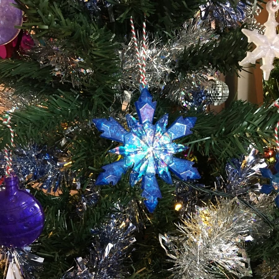 Luxury large blue snowflake Christmas decoration
