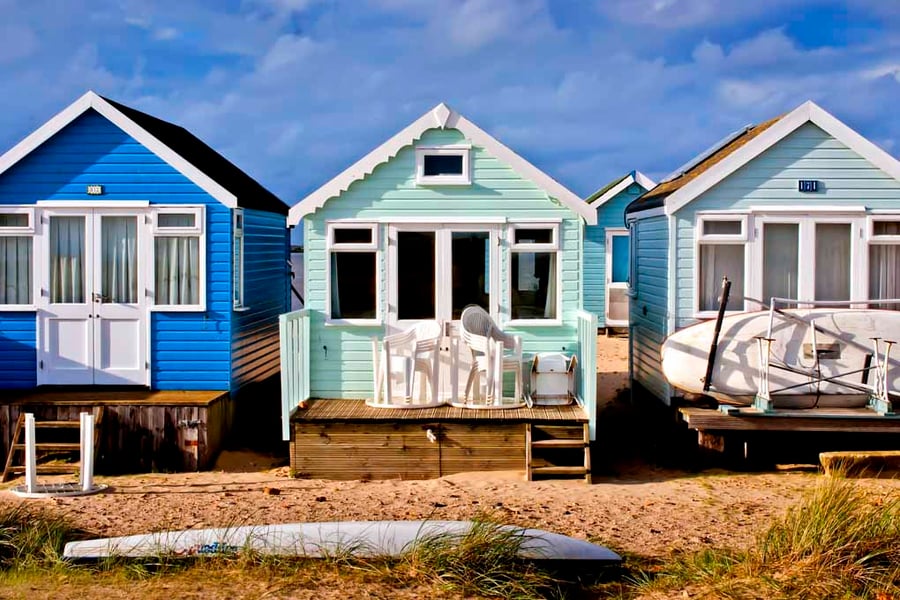 Beach Huts Hengistbury Head Dorset Coast Photograph Print