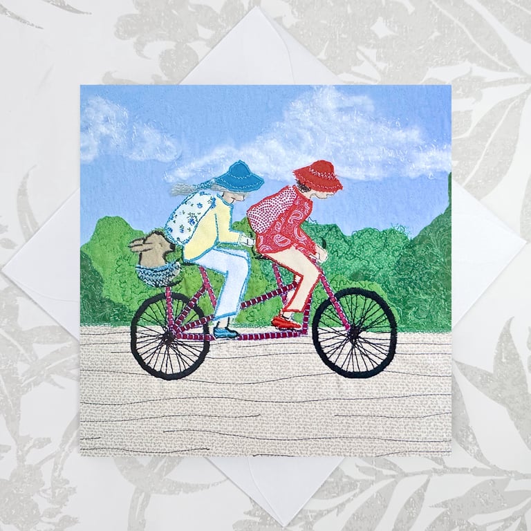 Cycling Birthday card - tandem