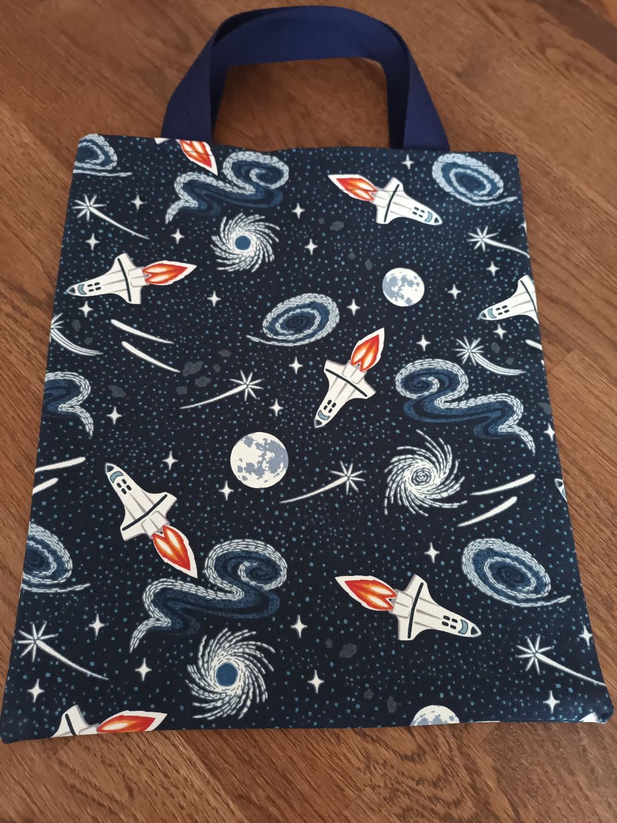 Kids, Children's Glow In The Dark Tote Bag Space Themed With Free Delivery.