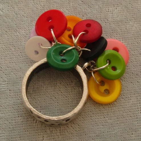 SOLD - Button charm ring