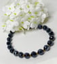 Faceted Deep Blue Hematite Bracelet