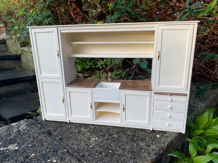 Dolls house furniture kitchen sink unit handmade 1:12 scale