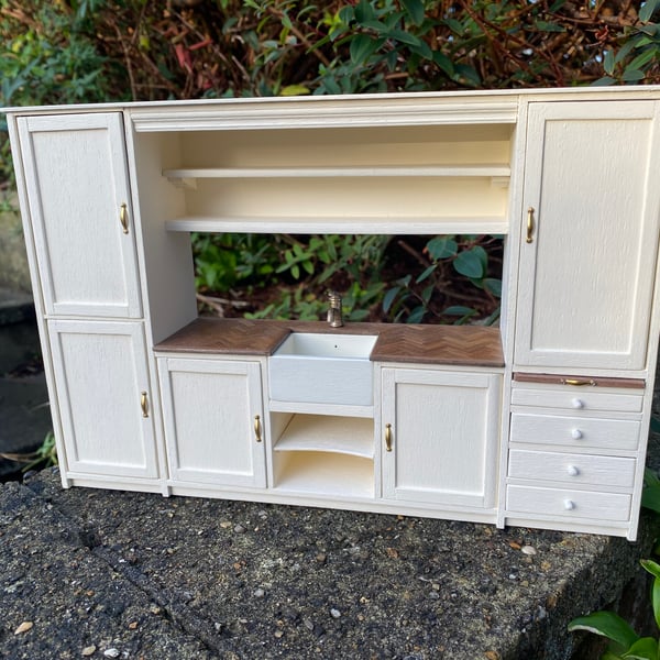 Dolls house furniture kitchen sink unit handmade 1:12 scale