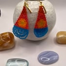 Sunset at sea beaded earrings 