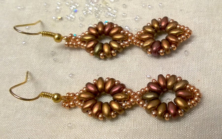 Ancient Gold Beaded Earrings 