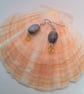 Earrings with a Grey Puffed Oval Agate Bead and A Yellow Crystal, Gift for Her - Image 3
