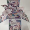 Girls Unicorn 7th Birthday Card