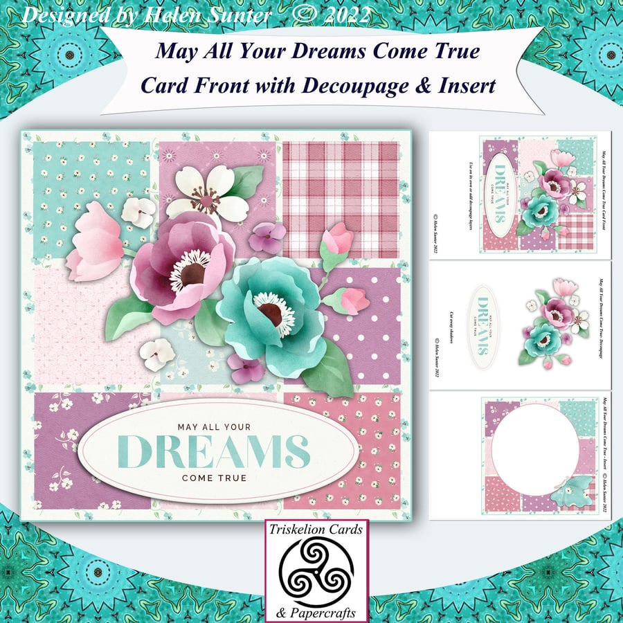 Printable May All Your Dreams Come True Card Front Card Making Kit