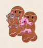Teddy Bear Gingerbread Decoration - Embroidered Hug Character - Image 1