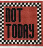 NOT TODAY Modern Needlepoint Chart PDF - Retro Checkered Tapestry Pattern