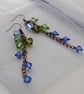 Peacock swarovski cascade earrings - Image 1