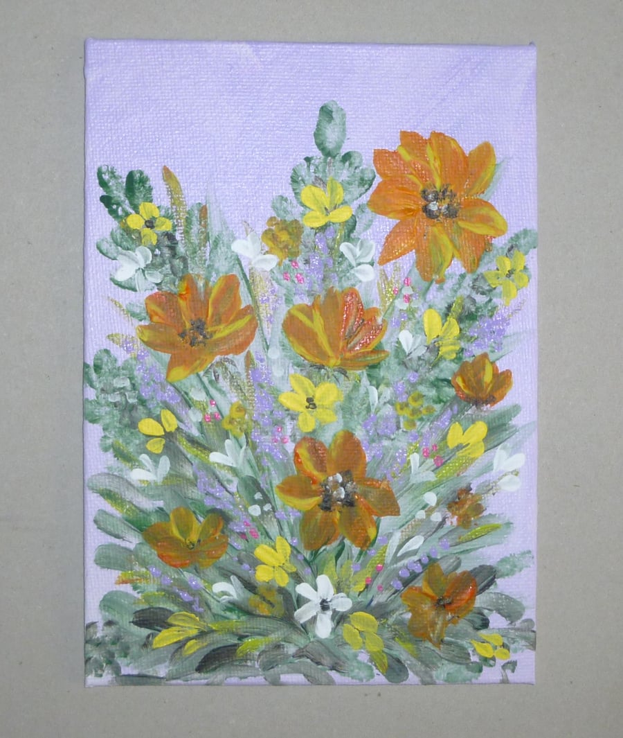 painting art floral flower acrylic original hand painted ( ref FA 383 B1 )