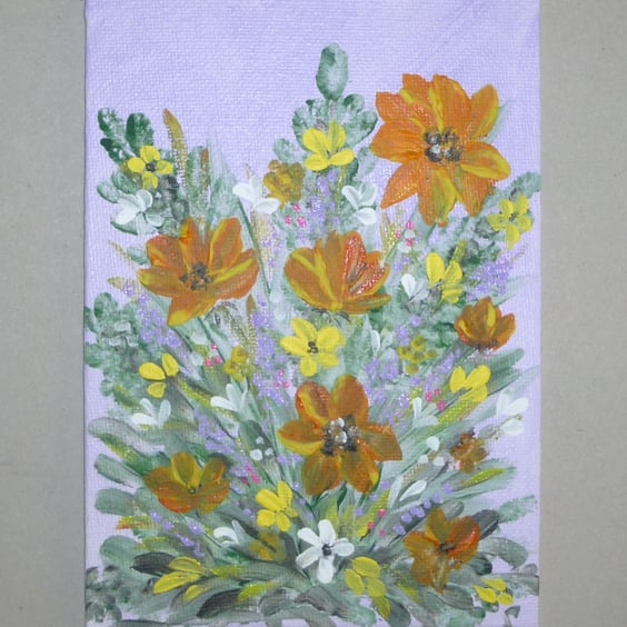 painting art floral flower acrylic original hand painted ( ref FA 383 B1 )