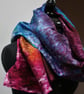 Silk hand dyed scarf, shawl or wrap - rainbow - Image 4