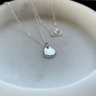 Silver pebble pendant necklace, 999 fine silver on sterling silver chain