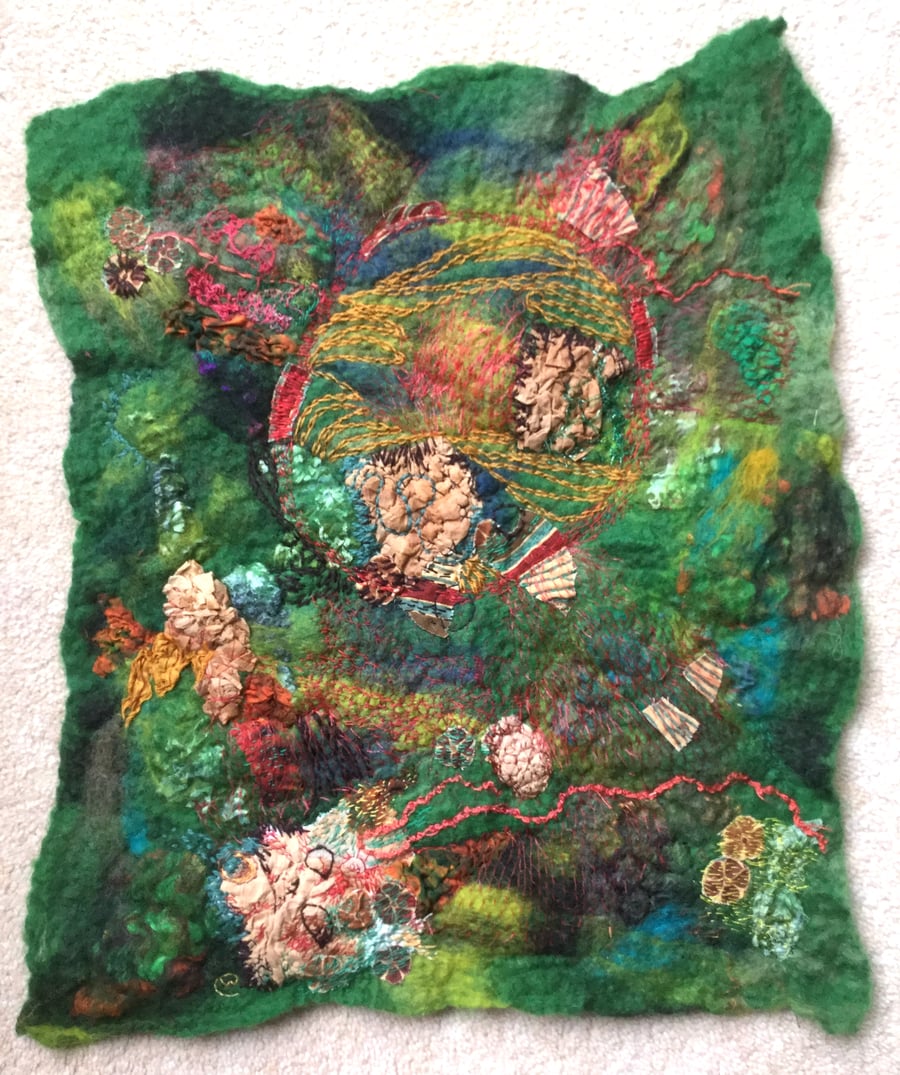 Handmade Felted wall hanging, artwork