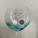 Sterling Silver Drop Earrings Flower