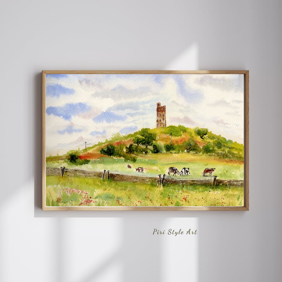 Castle Hill, Huddersfield - Watercolour Painting
