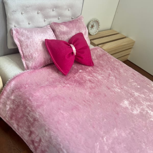 1:6 scale fashion doll bedding duvet bedspread barbie velvet velour type fabric