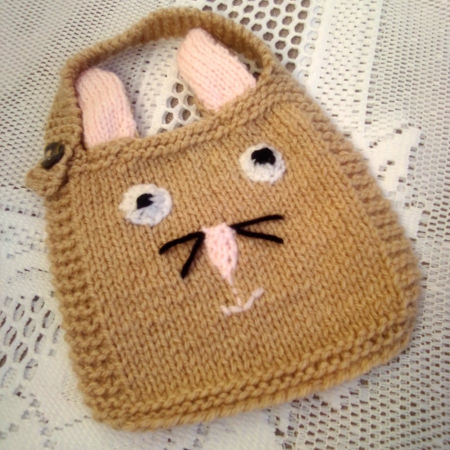 Pack of 3 Baby Animal Themed Knitted Baby's Bibs, Baby Shower Gift, Gift Set