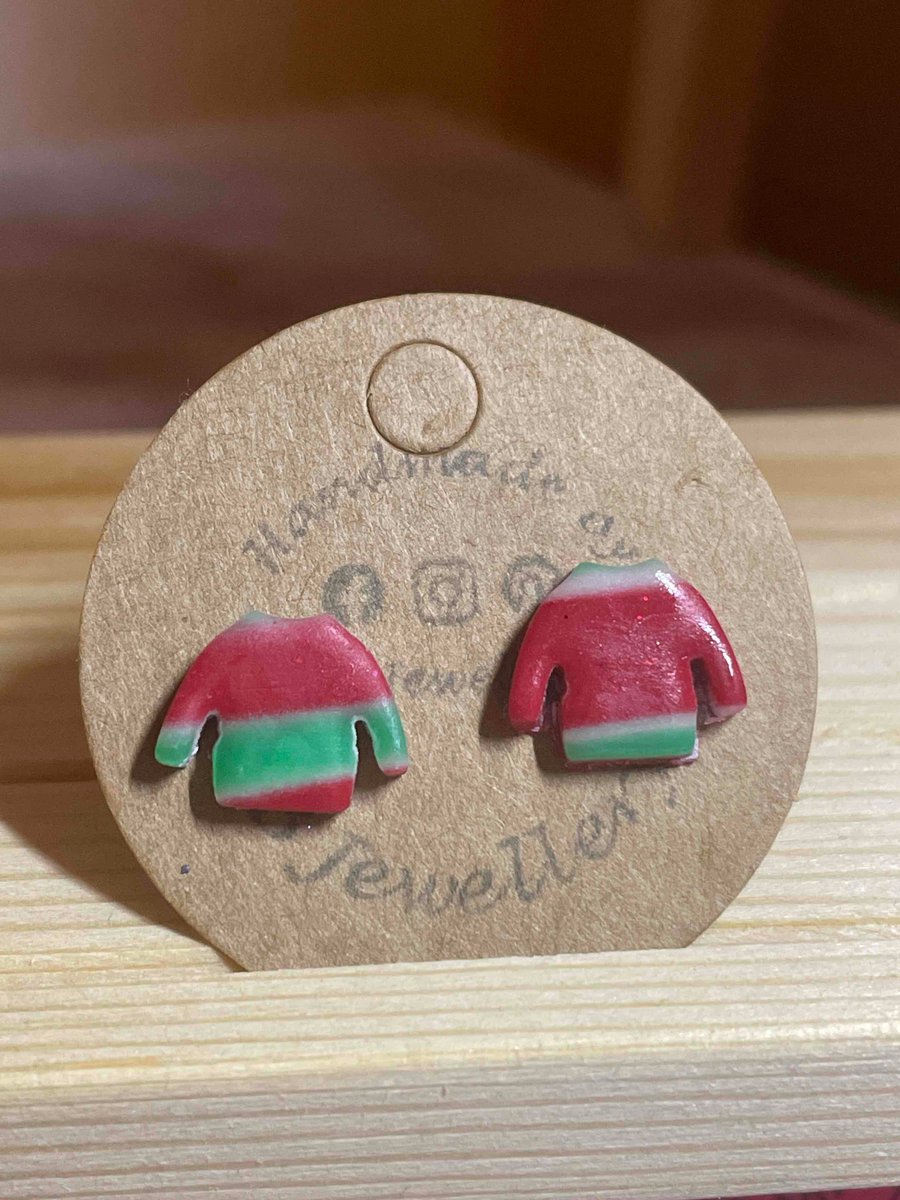 Handmade Polymer Clay Jumper Studs