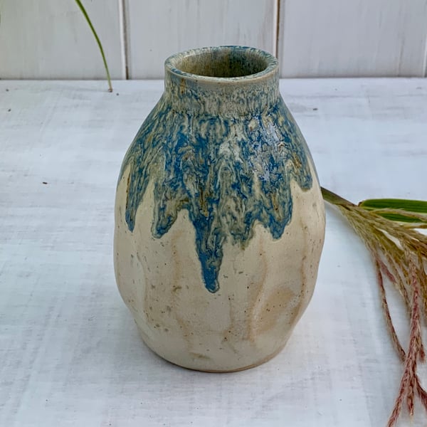Bud Vase with shipwreck & sea salt glaze
