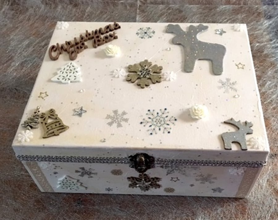 Decorated Wooden Christmas Eve Box 