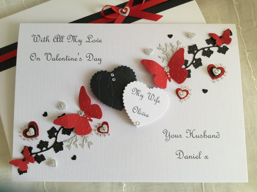 Personalised Boxed Valentine’s Card Husband Wife Girlfriend Boyfriend 