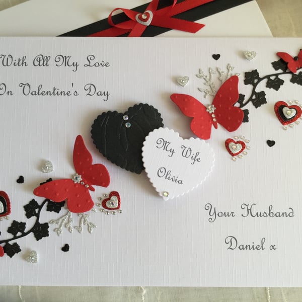 Personalised Boxed Valentine’s Card Husband Wife Girlfriend Boyfriend 