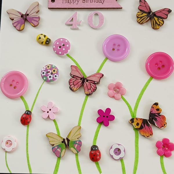 Handmade 40th birthday card 