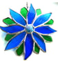Blue Flower Stained Glass Suncatcher Green Bright - Image 5