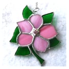 Clematis Suncatcher Stained Glass Flower Pink
