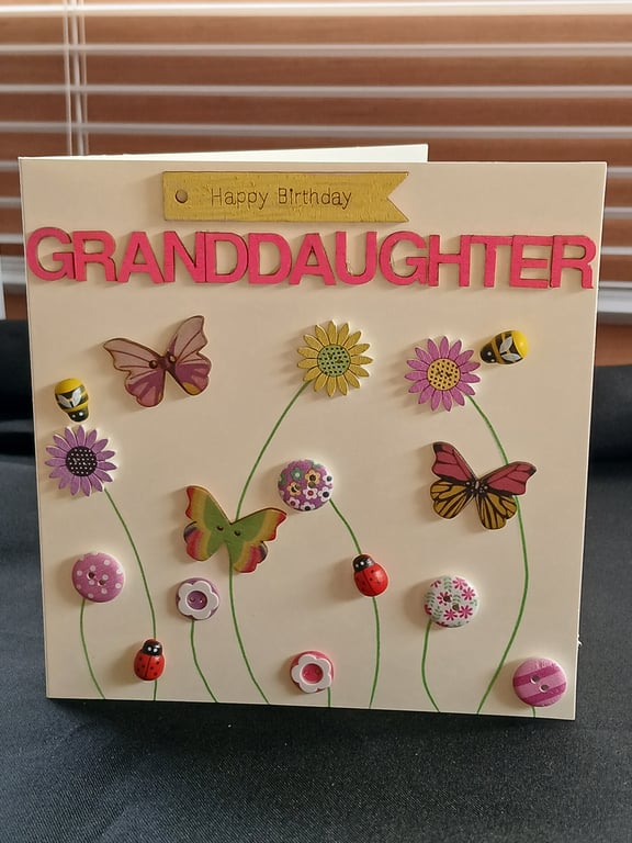 Handmade, granddaughter birthday card 