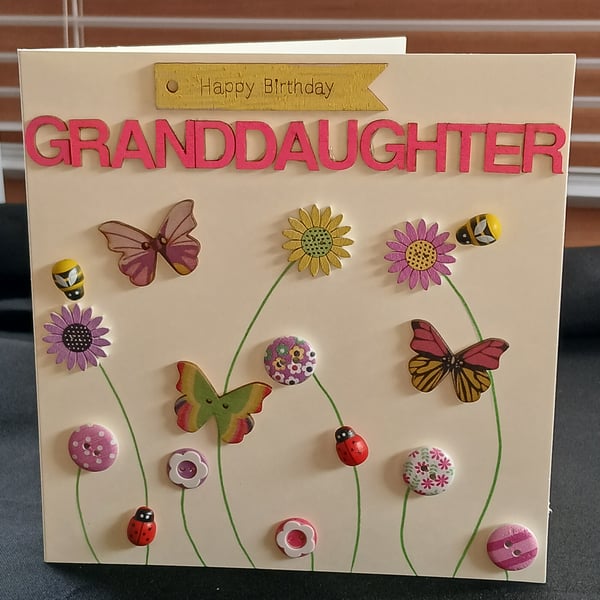 Handmade, granddaughter birthday card 