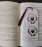 Hand-Drawn Botanical Bookmark - Pansy - Ink Illustration with Purple Tassel