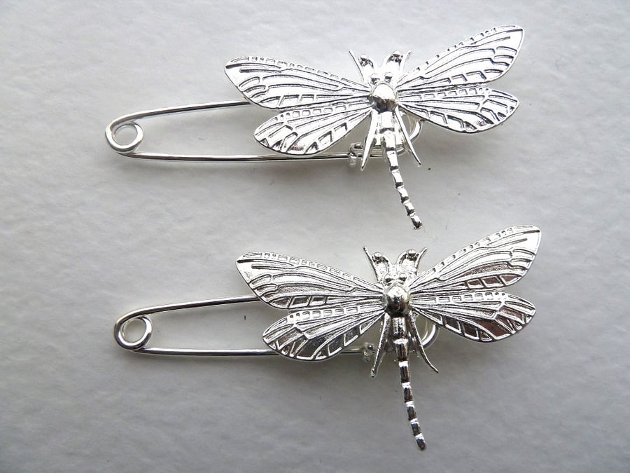 silver dragonfly pins
