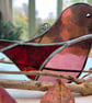 Stained glass Bird - purple & deep red